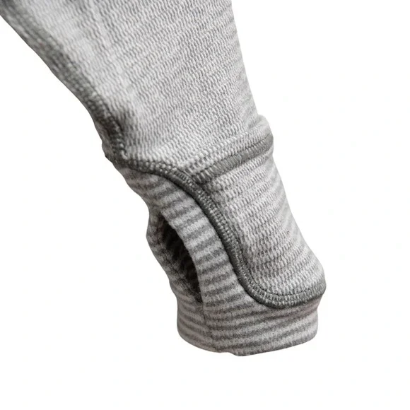 Lululemon SOFT Grey Stripe Athleisure Pop Over Sweatshirt Size 6 Loungewear Yoga - Picture 3 of 9